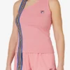 Camiseta sin mangas asimétrica rosa