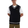 Camiseta sin mangas de punto texturizado Mellor en negro con ribetes
