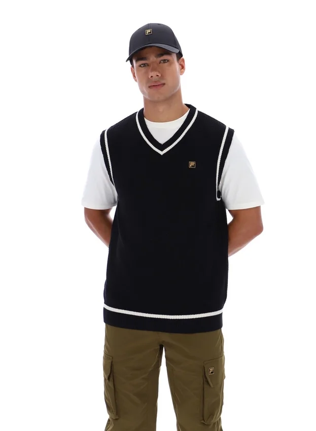 Camiseta sin mangas de punto texturizado Mellor en negro con ribetes