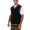 Camiseta sin mangas de punto texturizado Mellor en negro con ribetes
