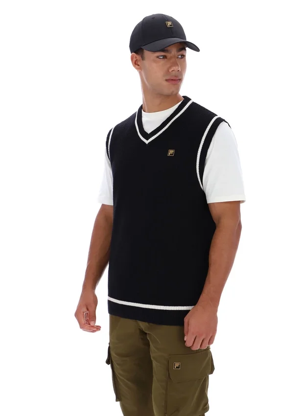 Camiseta sin mangas de punto texturizado Mellor en negro con ribetes