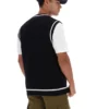 Camiseta sin mangas de punto texturizado Mellor en negro con ribetes