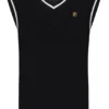 Camiseta sin mangas de punto texturizado Mellor en negro con ribetes