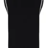 Camiseta sin mangas de punto texturizado Mellor en negro con ribetes