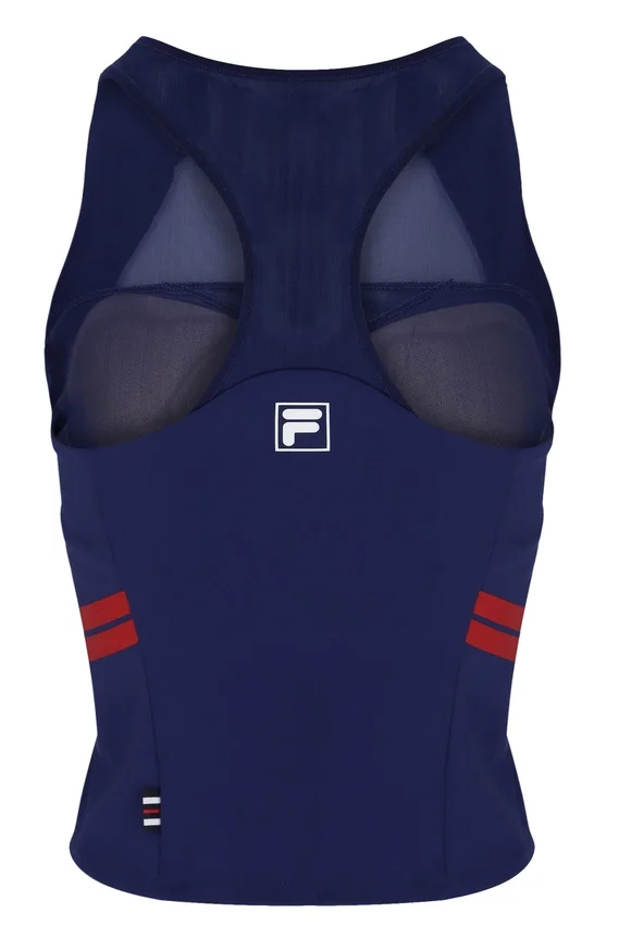 Camiseta sin mangas de tenis para mujer en azul marino