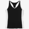 Camiseta sin mangas de tenis profesional con espalda en forma de U, color negro
