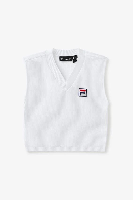 Camiseta sin mangas Fila x Hailey Baby en blanco