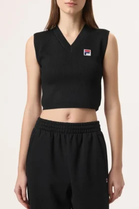 Camiseta sin mangas Fila x Hailey Baby en negro