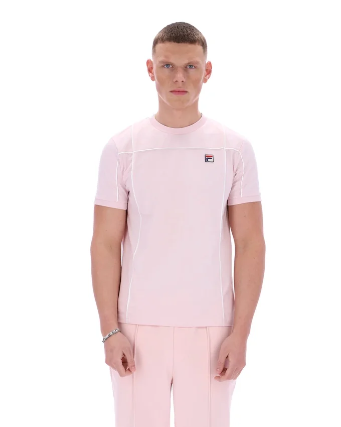 Camiseta Terri en rosa pálido con ribete en contraste