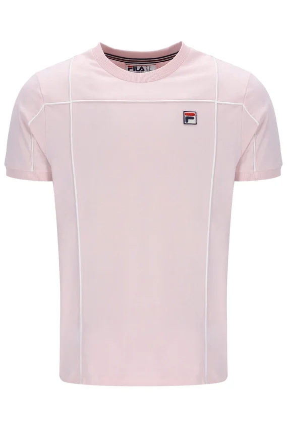Camiseta Terri en rosa pálido con ribete en contraste