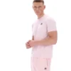 Camiseta Terri en rosa pálido con ribete en contraste