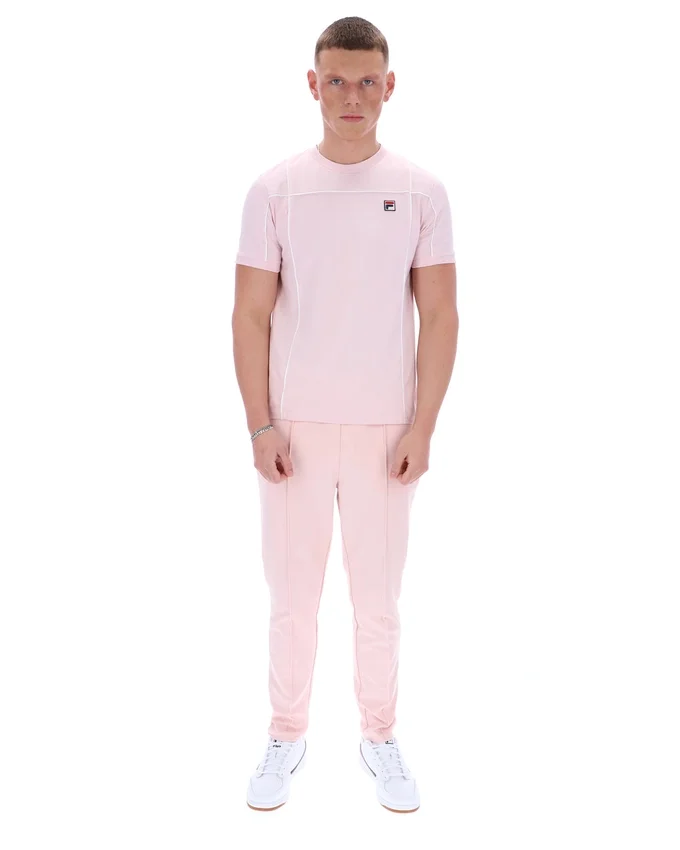Camiseta Terri en rosa pálido con ribete en contraste