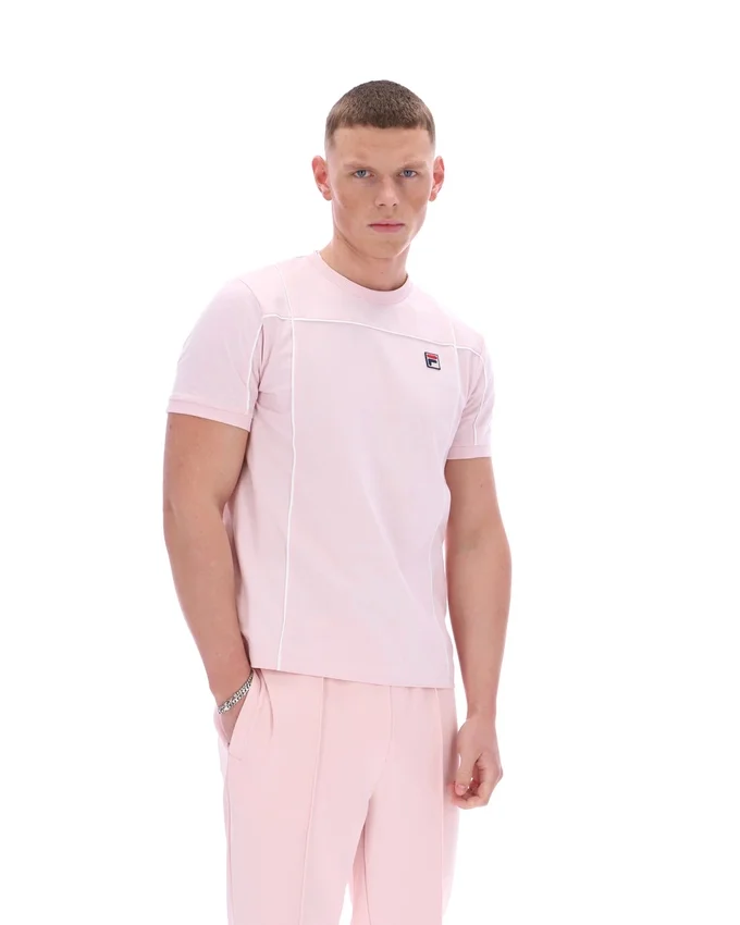 Camiseta Terri en rosa pálido con ribete en contraste