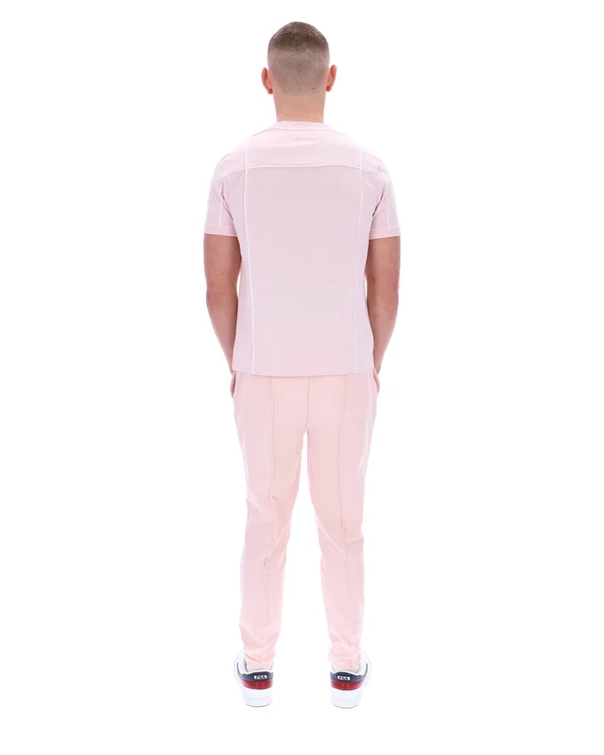 Camiseta Terri en rosa pálido con ribete en contraste
