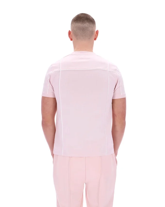 Camiseta Terri en rosa pálido con ribete en contraste