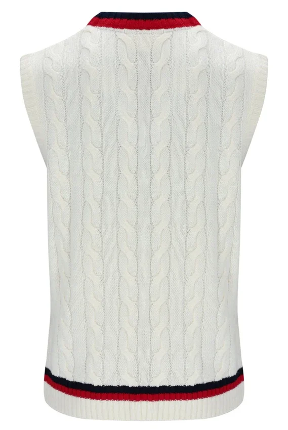 Chaleco de punto trenzado Gardenia Rufus Archive