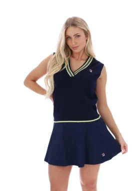 Chaleco de punto trenzado Jorja azul marino de Fila