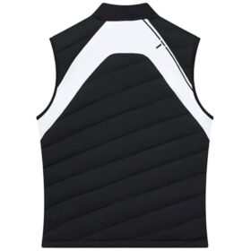 Chaleco sin mangas con cuello alto y estampado de atletismo «Negro Blanco»