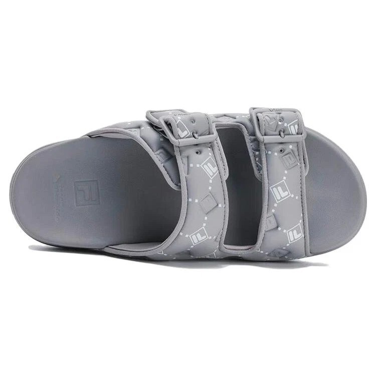 Chanclas de moda Lucia «Gris-Blanco»