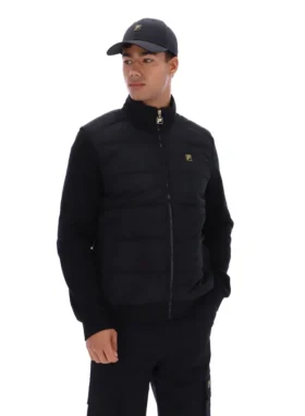 Chaqueta acolchada con cremallera completa Jerry en negro