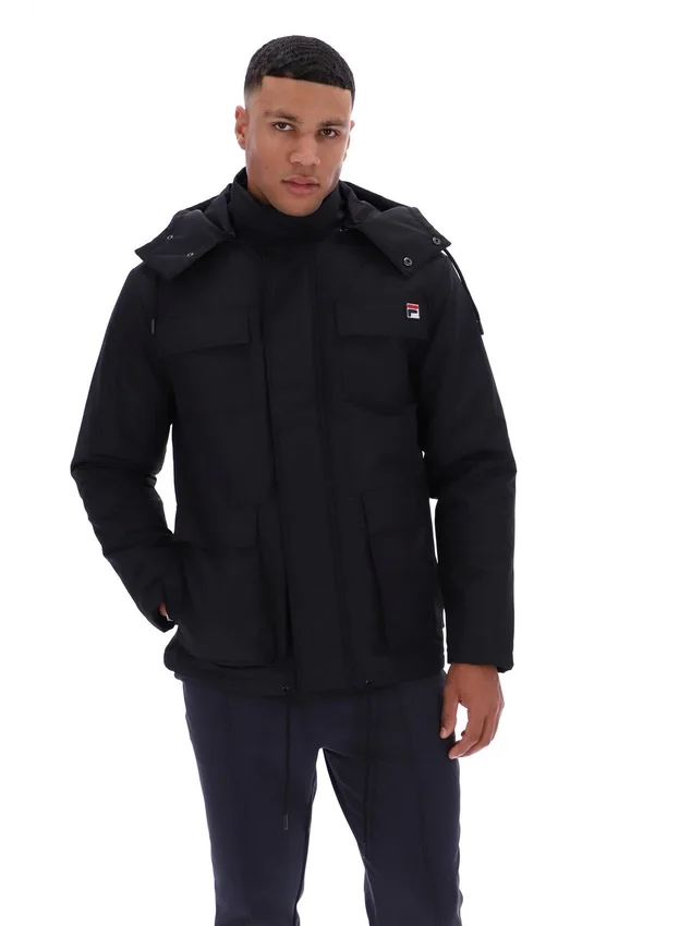 Chaqueta acolchada tipo cargo Liam en negro