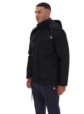 Chaqueta acolchada tipo cargo Liam en negro