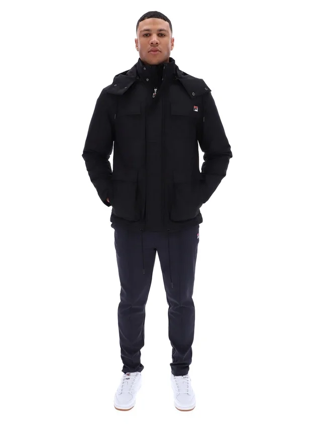 Chaqueta acolchada tipo cargo Liam en negro