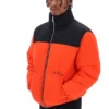 Chaqueta acolchada unisex Evan con paneles en color Tangerine Tango