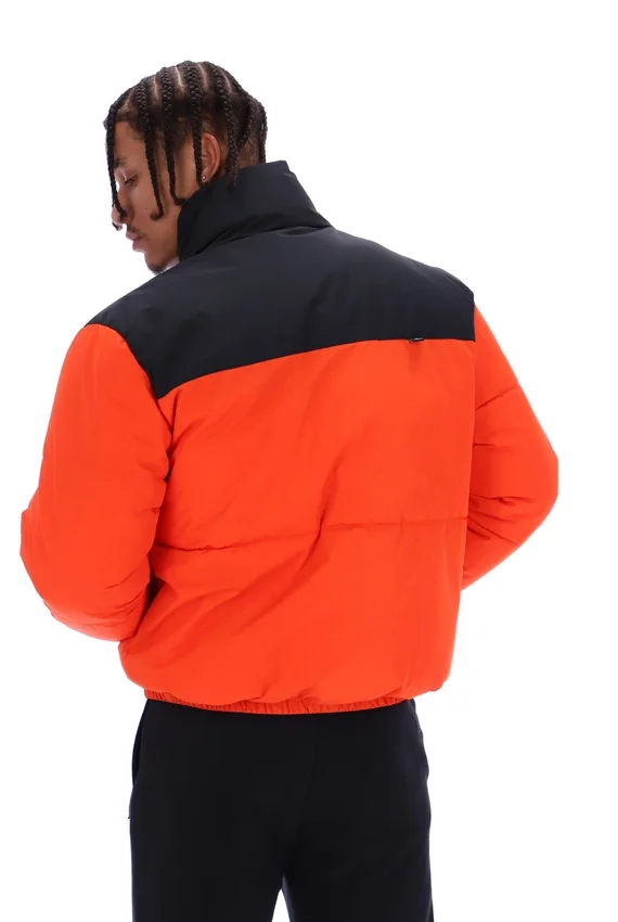 Chaqueta acolchada unisex Evan con paneles en color Tangerine Tango