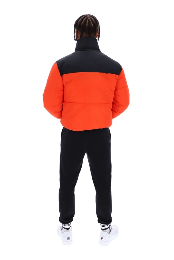 Chaqueta acolchada unisex Evan con paneles en color Tangerine Tango
