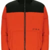 Chaqueta acolchada unisex Evan con paneles en color Tangerine Tango
