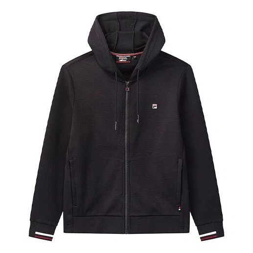 Chaqueta con capucha de punto con logotipo bordado, azul