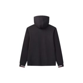 Chaqueta con capucha de punto con logotipo bordado, azul
