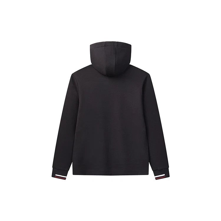 Chaqueta con capucha de punto con logotipo bordado, azul