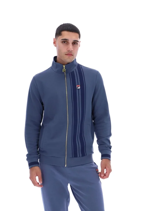 Chaqueta de chándal con rayas estampadas «Dante» en índigo vintage