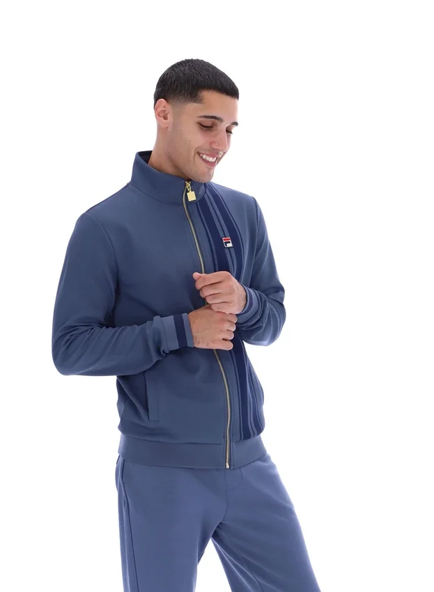 Chaqueta de chándal con rayas estampadas «Dante» en índigo vintage
