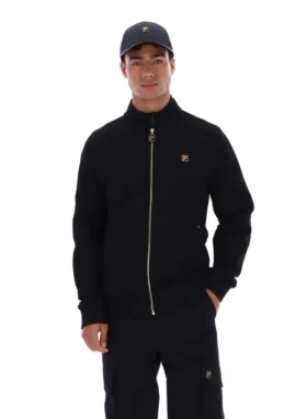 Chaqueta de chándal Davey negra con cremallera completa
