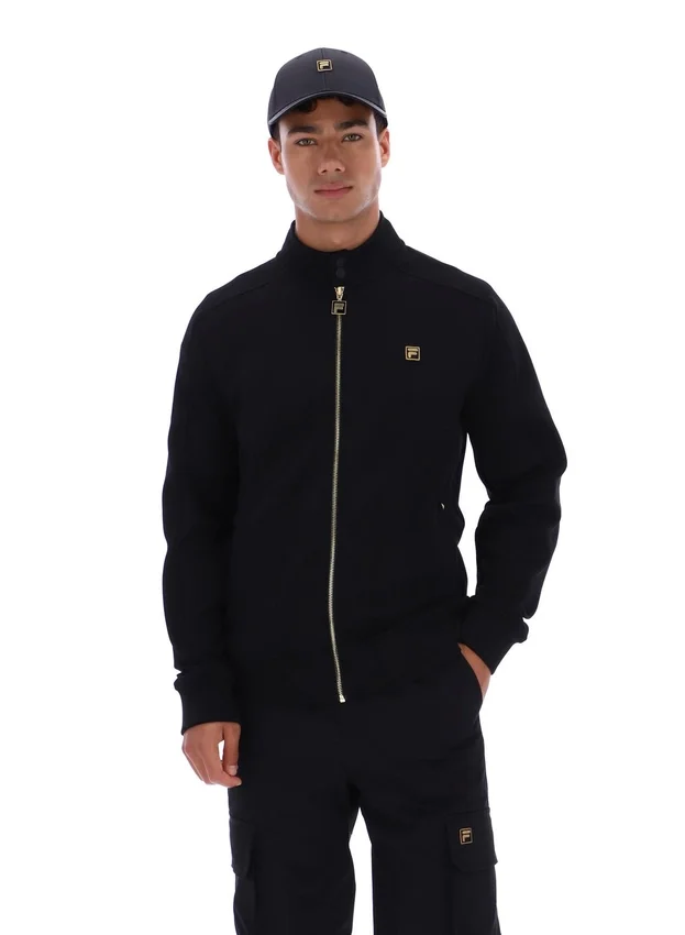 Chaqueta de chándal Davey negra con cremallera completa