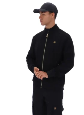 Chaqueta de chándal Davey negra con cremallera completa