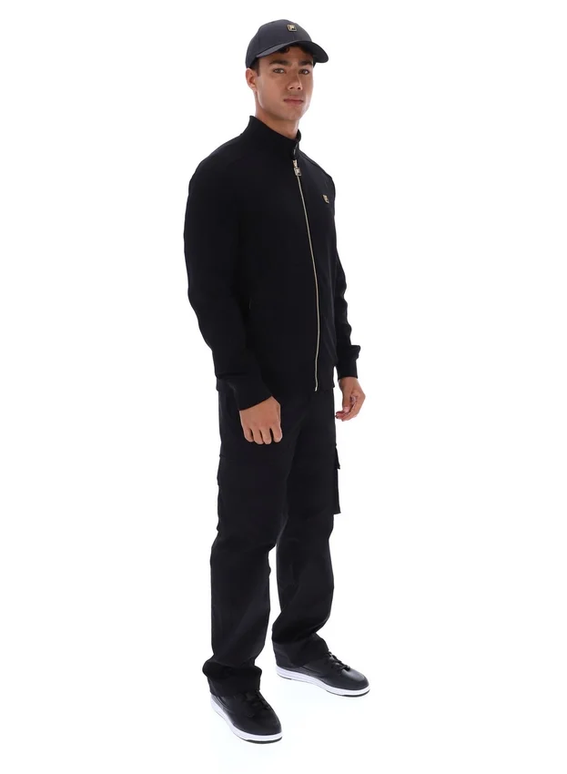 Chaqueta de chándal Davey negra con cremallera completa