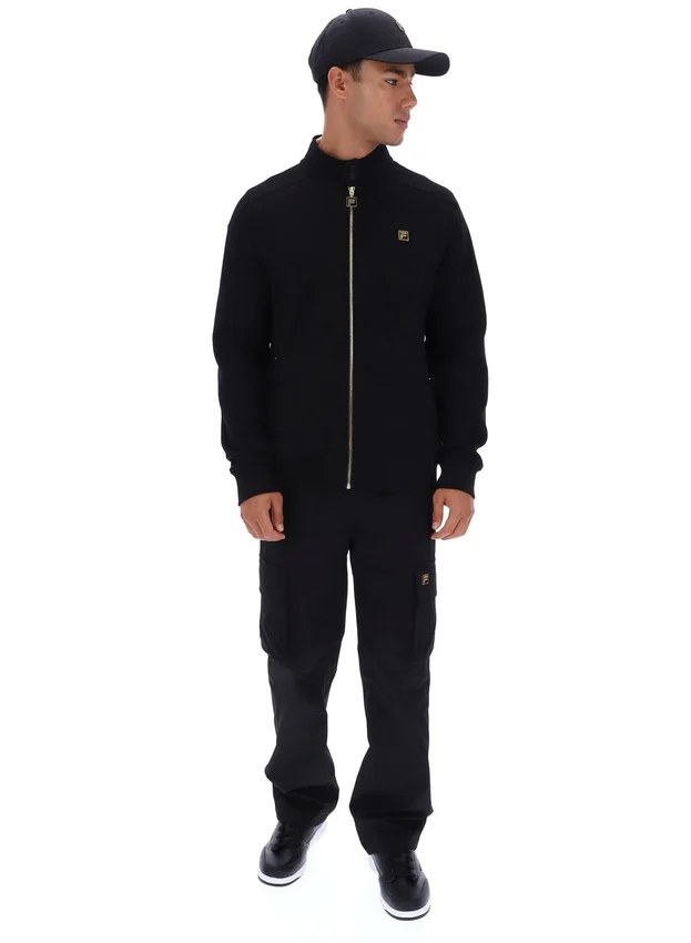Chaqueta de chándal Davey negra con cremallera completa