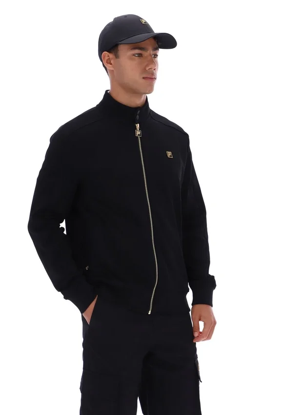 Chaqueta de chándal Davey negra con cremallera completa