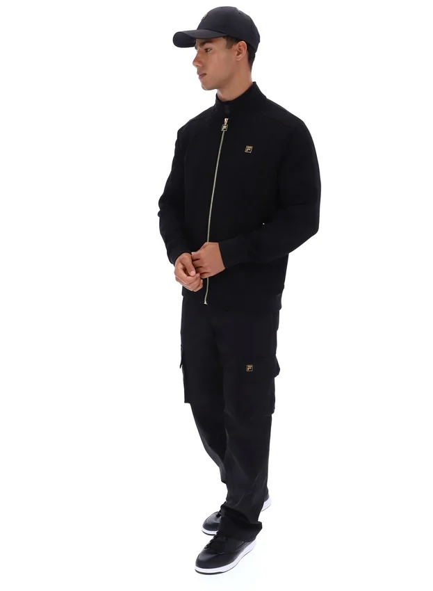Chaqueta de chándal Davey negra con cremallera completa