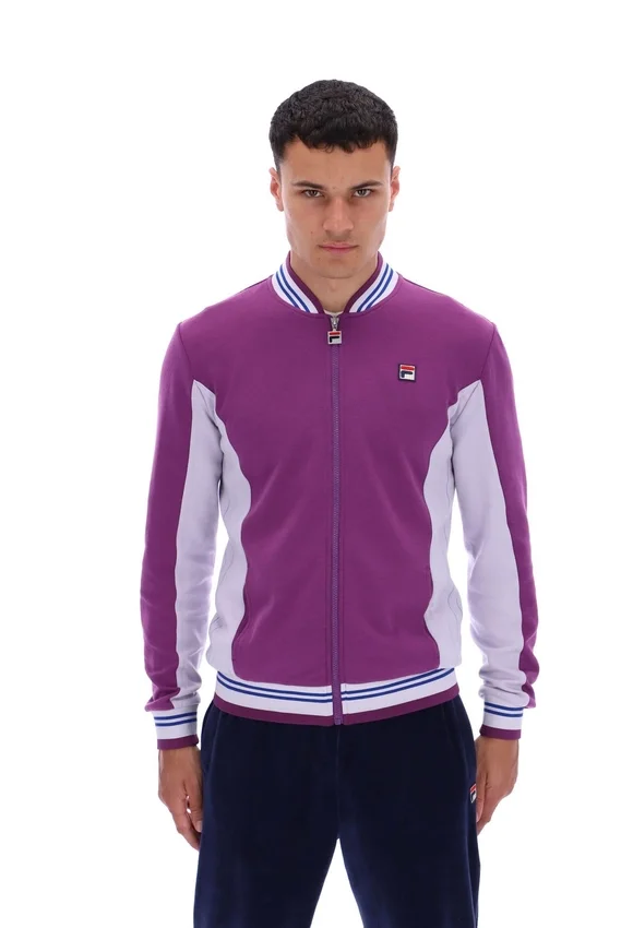 Chaqueta de chándal de béisbol Settanta en color púrpura atardecer