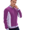 Chaqueta de chándal de béisbol Settanta en color púrpura atardecer