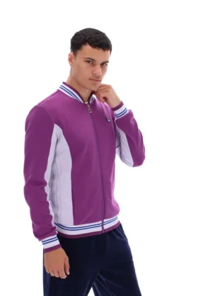Chaqueta de chándal de béisbol Settanta en color púrpura atardecer