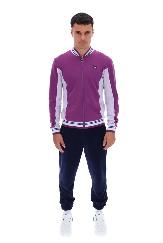 Chaqueta de chándal de béisbol Settanta en color púrpura atardecer