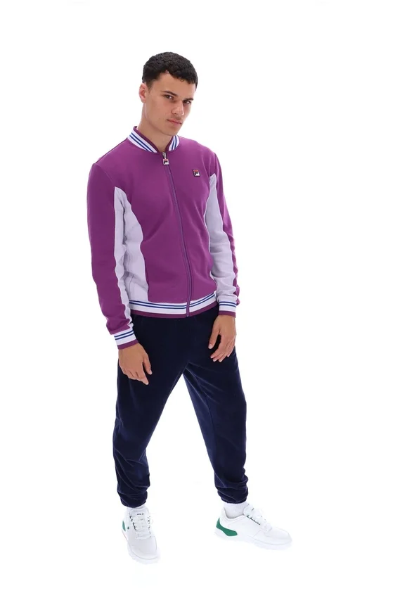Chaqueta de chándal de béisbol Settanta en color púrpura atardecer