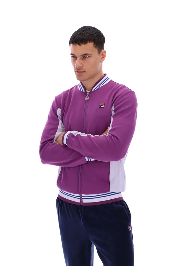 Chaqueta de chándal de béisbol Settanta en color púrpura atardecer