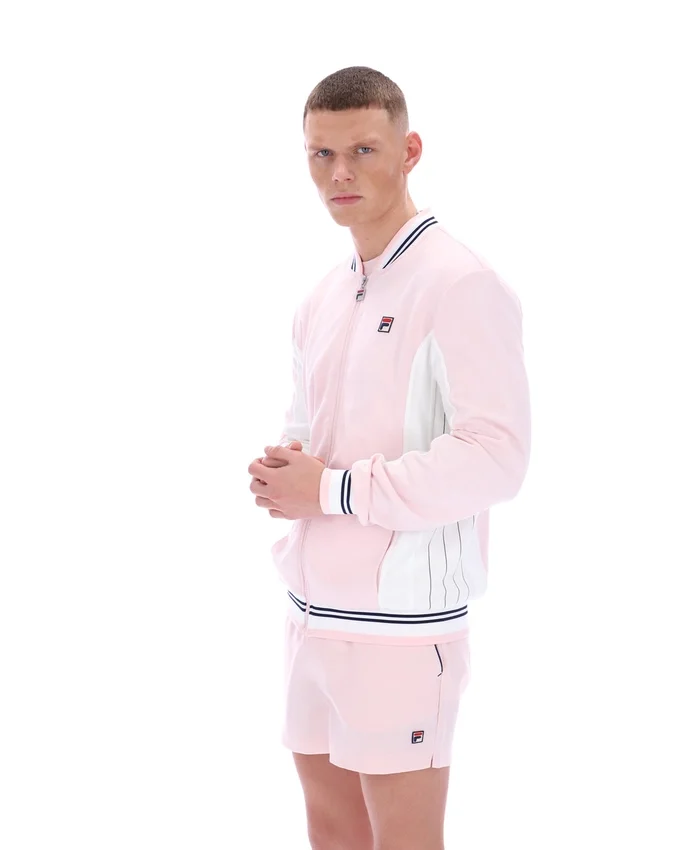 Chaqueta de chándal de béisbol Settanta en rosa pálido